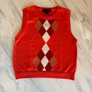 Zara Women's Red and Orange Knit Vest